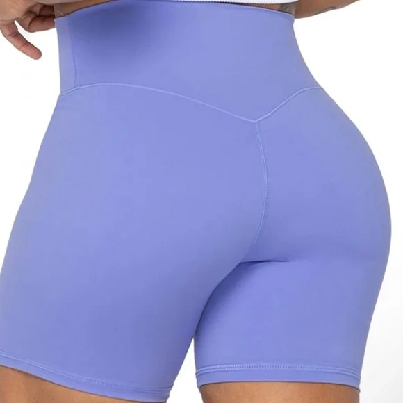 Sunzel - NWT - High-Waisted Blue/Lavender Shorts for Women - Picture 5 of 6